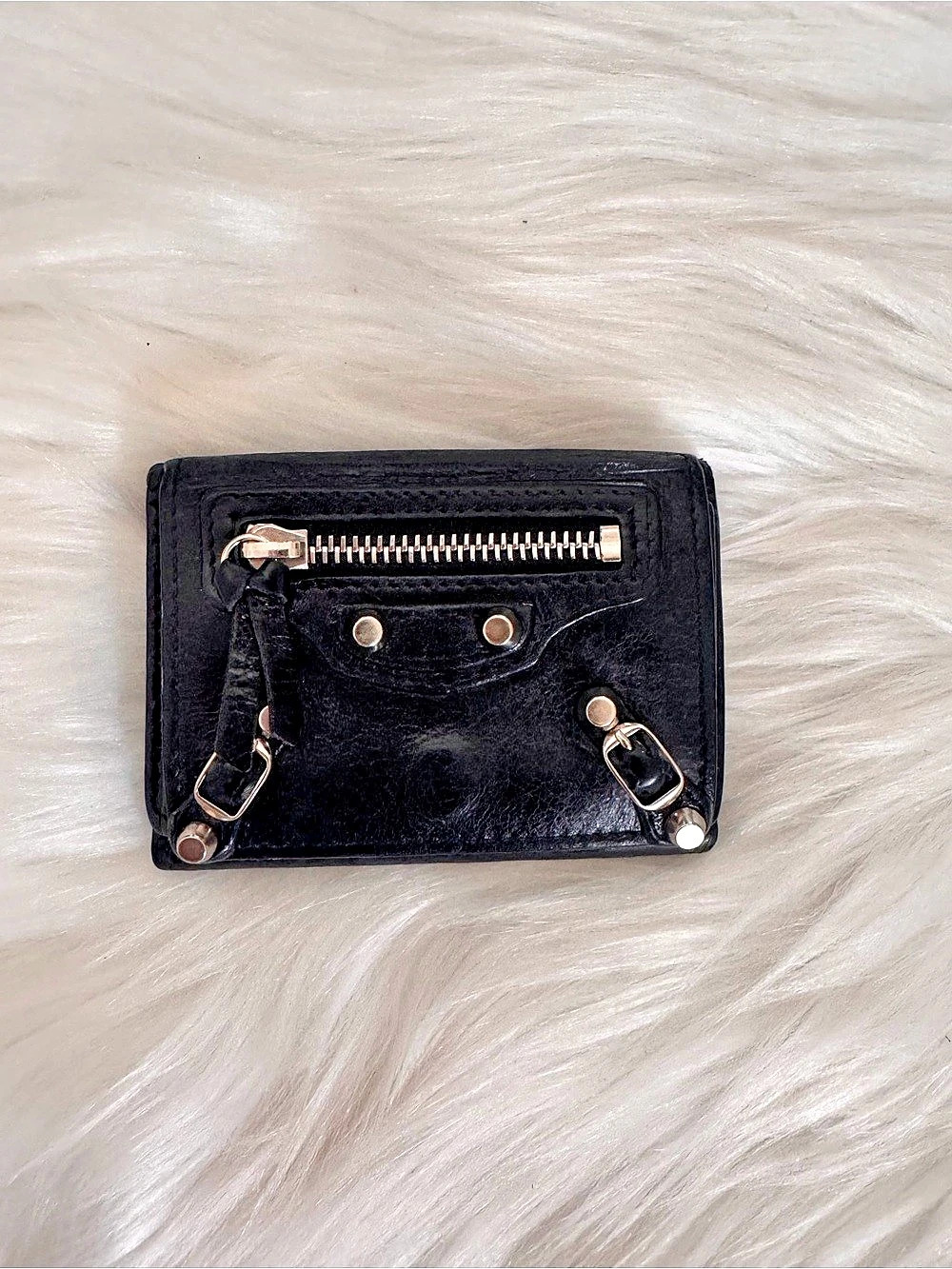 Balenciaga Classic Papier Mini Trifold Wallet Black